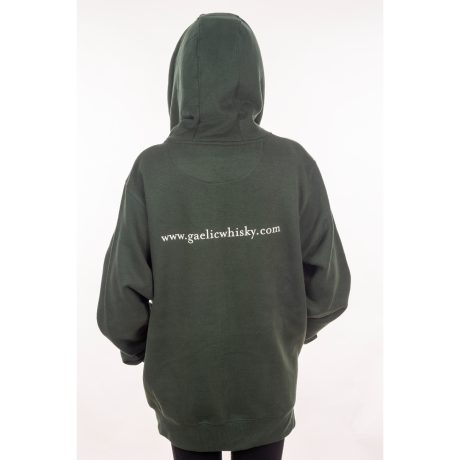 Bottle Green Zip Hoodie Back